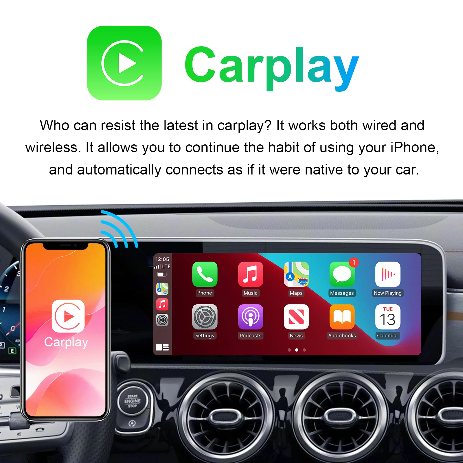 OEM Screen Upgrade kit Decoder Box CarPlay Android Auto Mirror Link for Benz A B C E GLA GLK GLS CLA ML Class NTG 6 MBUX System