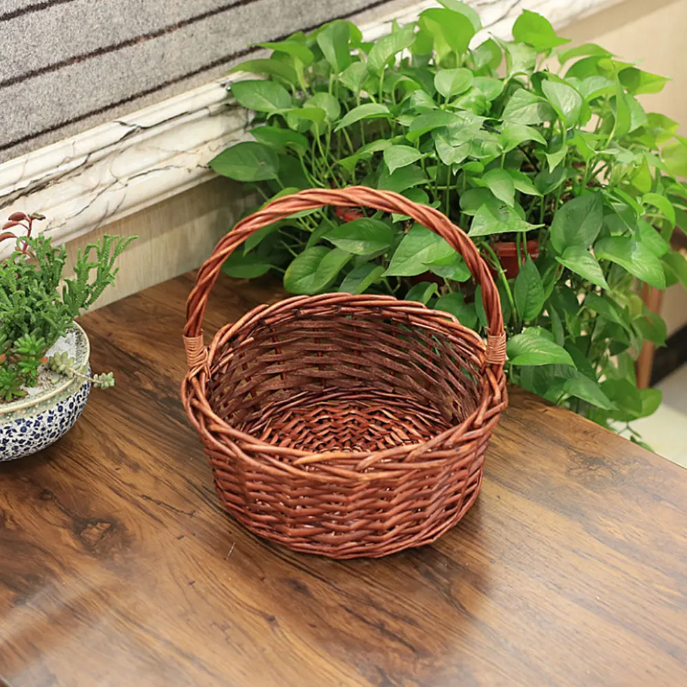 New Design Handmade Nature Rattan Picnic Basket Love Gift Custom Folk Technology Art Style Time Packing Suit Holiday Pcs Color