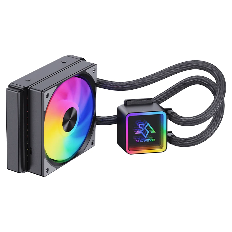 SNOWMAN 120mm RGB LED Light Charming Design Air CPU Cooler Water Cooling with RGB Fan Desktop Gaming Case Computer