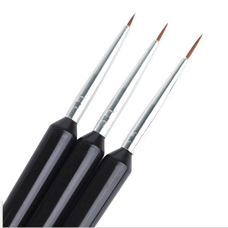 Hot Sale Detail Liner Nail Brush Set,3pcs Plastic Handle Calligraphy Art Liner Brushes