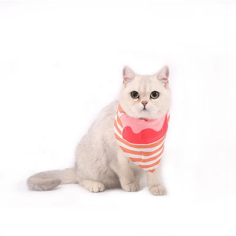 Custom Logo Soft Washable Polyester Dog Cat Bibs Scarf Bandana