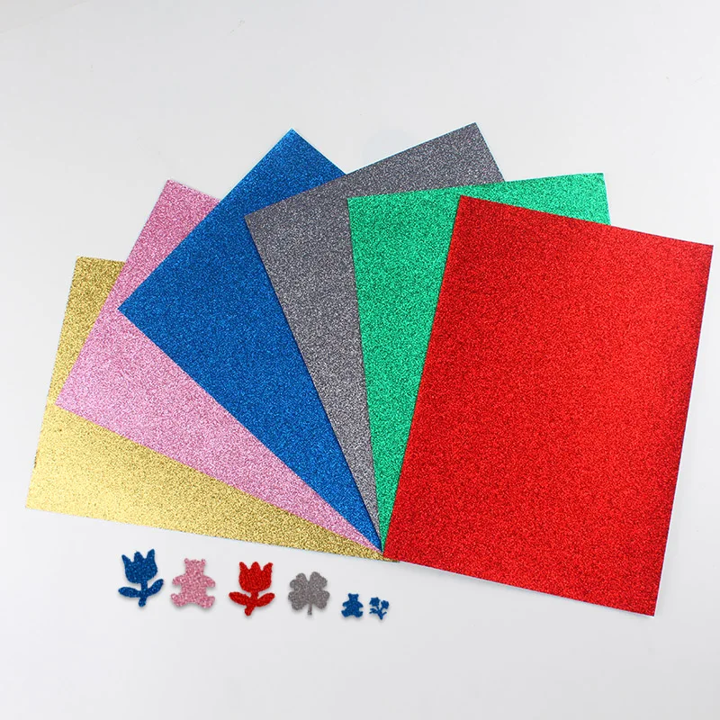 High quality 12 x 12 inch luxury 350gsm adhesive glitter sticker custom for party invitations card