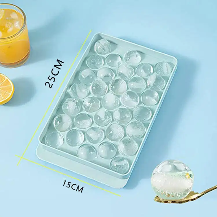 PP Ice Cube Tray Easy-Release 18 And 33 diamond Ice Cube Trays with dust-proof Removable Lid