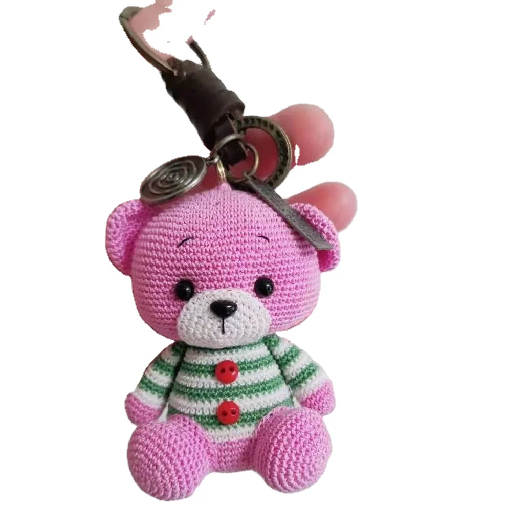 Fashion  Bear KeyChains Cute Bag Pendant Keyring Accessories Wholesales Crochet Bear dolls Pendant Keyring