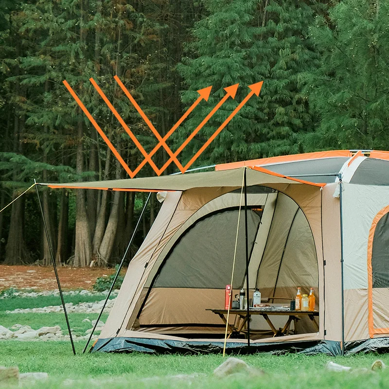 Hot sale  Waterproof Extra Large Space 5 To 8 Persons Portable Family Outdoor Camping Tent