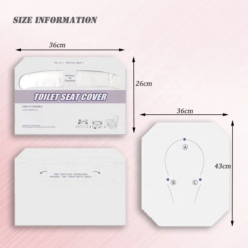 Toilet Seat Cover 1/2 1/4Fold Toilet Seat Cover Disposable Toilet Paper Hygienic Disposable Biodegradable