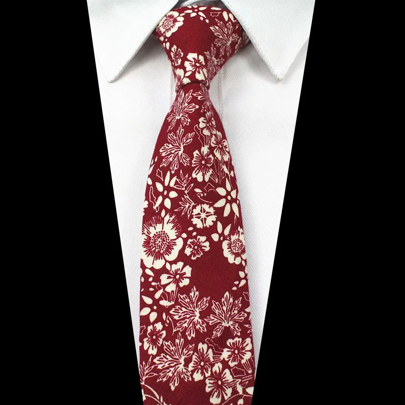 
Fashion Floral High Quality Slim Cotton Necktie 