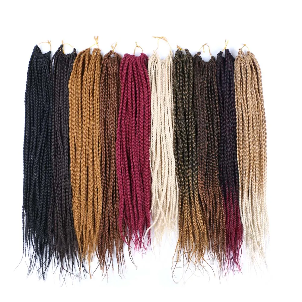 22 Strands/Pack Braids Senegalese Twist Ombre Crochet Hair Extensions Box Braid Crochet Hair Box Braid Extensions