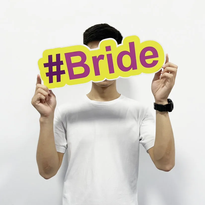 custom 5Mm Party Decor Corporate Event Social media Wedding hashtag Graduation Photo Booth Props