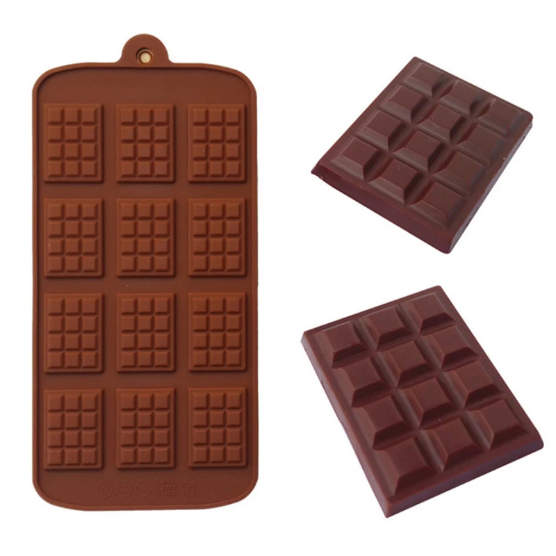 Hot Sell Bakeware Cake Silicone Mould Ganache Plain Waffle Cookie Square Chocolate Mold