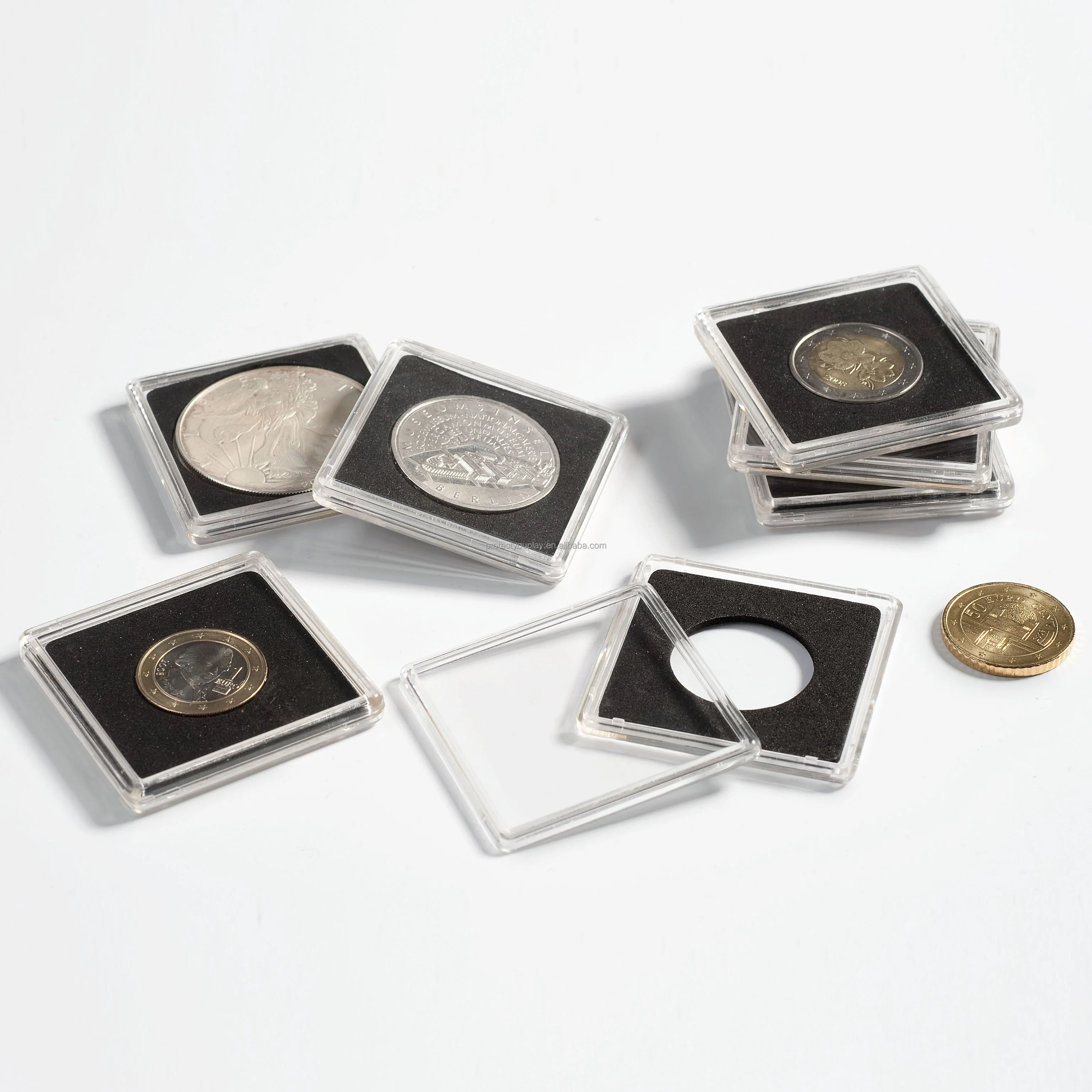 Coin Case for Collectors Silver Dollar Display Box Dollar Coin Snap Holder 2 x 2 Inch Half Dollar Coin Display Cases