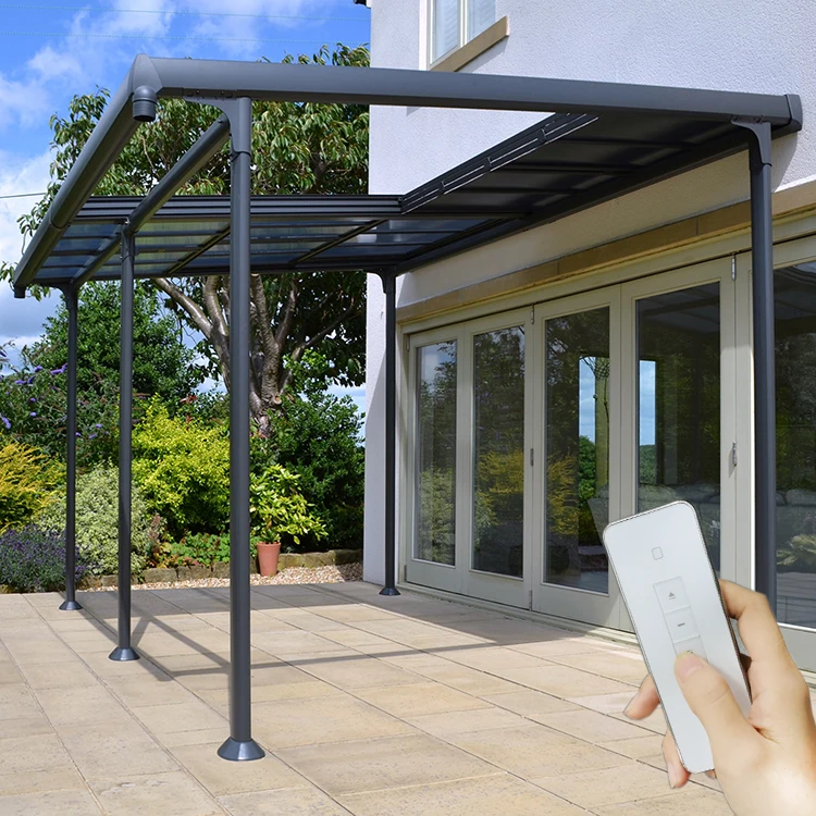 Europe Johannesburg Retractable Porch Covered Aluminum Framing Patio Sliding Electric Gatw Glass Roof Gazebo