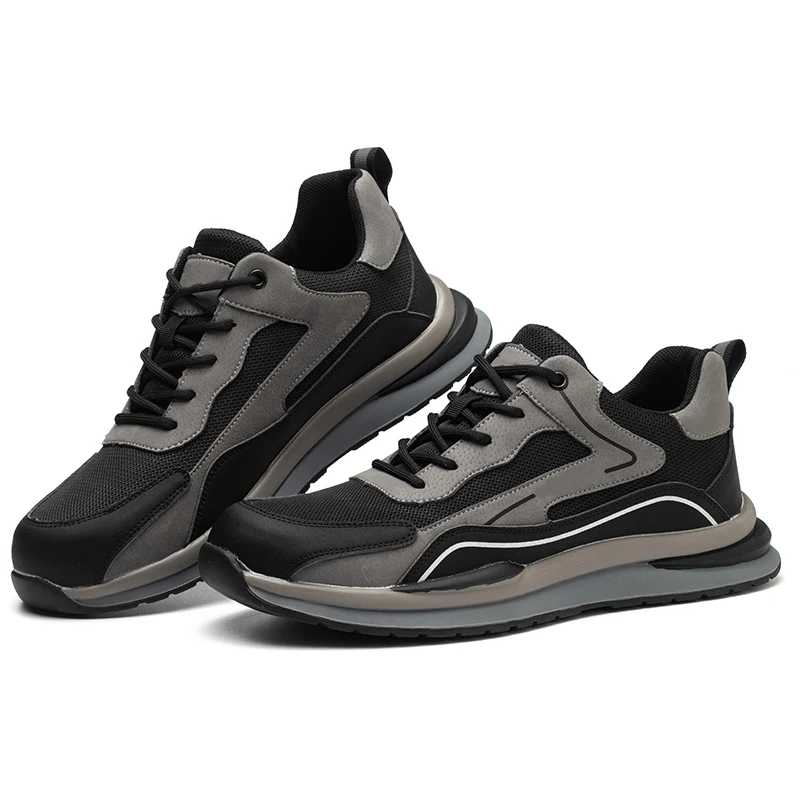 2023 best selling industrial Protective Fashion Breathable Work Boot Woodland Labor slip on safety shoes for men light weight