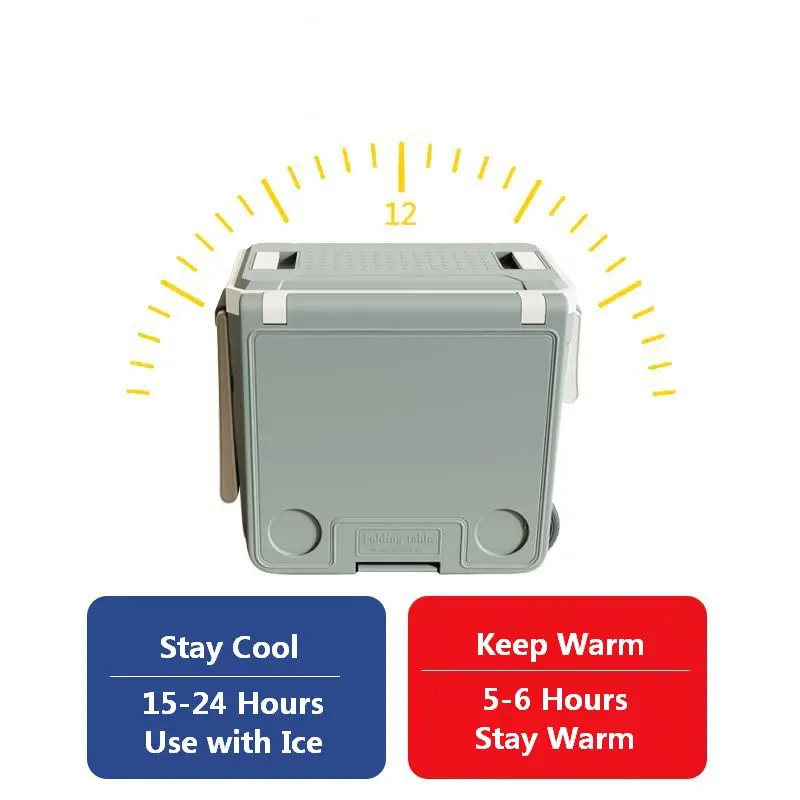 Plastic Insulated Outdoor Travel Cooler Box with Table and Chair Waterproof Camping Multifunction Cooler Box with Table