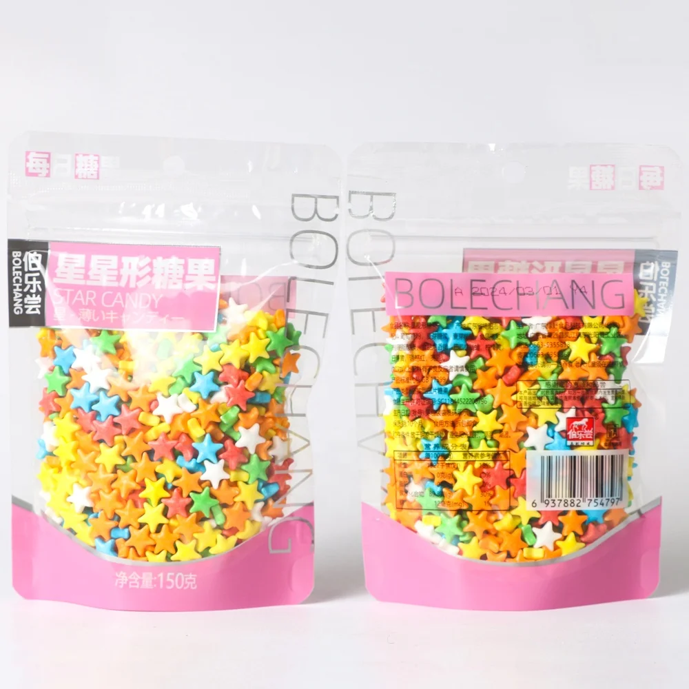 wholesale 150g confectionery candy colorful fruit flavor compressed Star shape hard candy Shaped Assorted Fruity candy snacks