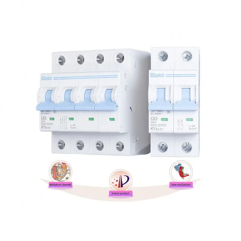 MCB Miniature Circuit Breaker 3Phase 50 Ampere Mcb Thermal Magnetic Circuit Breaker MCB Switch