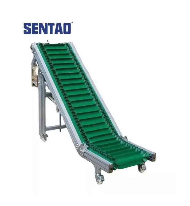 Stainless steel vegetable and fruit assembly line loading and unloading climbing machine  PU belt food conveyor