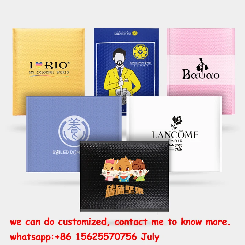 custom printed logo designs Express postal bags pink bubble mailer mailers envelopes shipping padded packaging bags