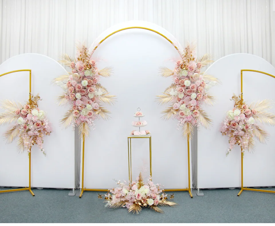 Metal Outdoor Wedding Arch Set Props Flower Stand Geometric Irregular Shelf Event Birthday Party Backdrop Balloon Decor Stand