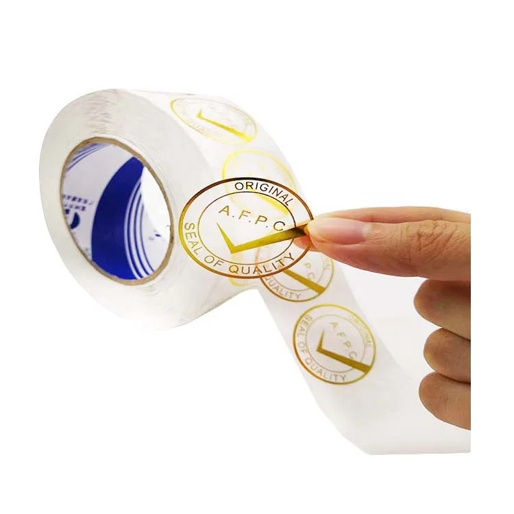 Best transparent gold hot stamping BOPP seal labels