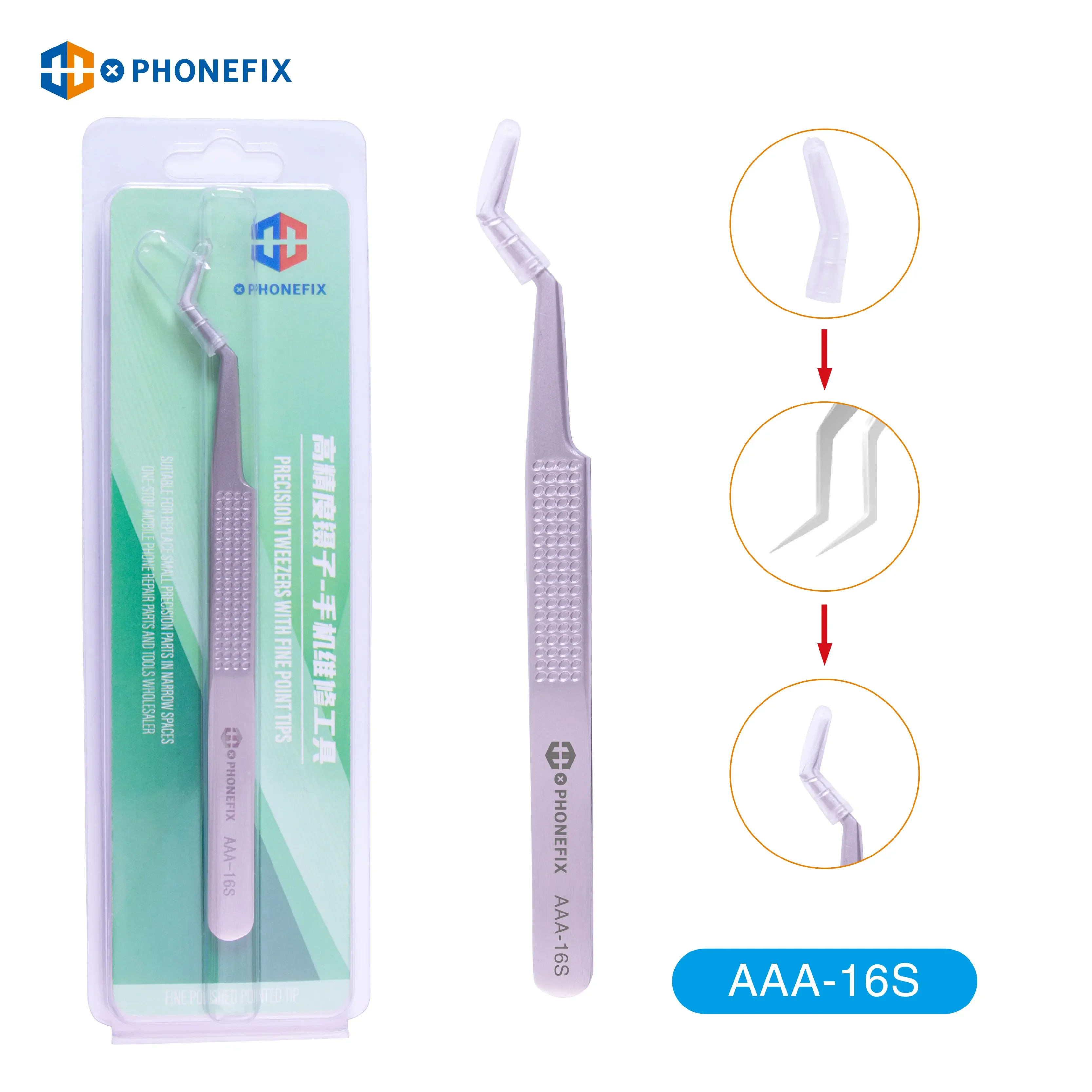 High-Precision Tweezers For Motherboard BGA Anti-Static Precision Stainless Curved Straight Tip Electronics Tweezers