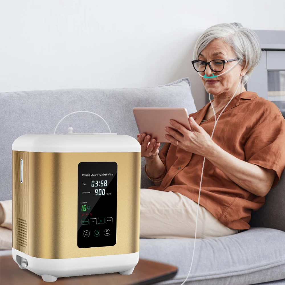 Suyzeko OEM Elderly Health Care SPE PEM 2-Channel HO-Seperated Dual-Port 900ml Hydrogen Inhalation Machine