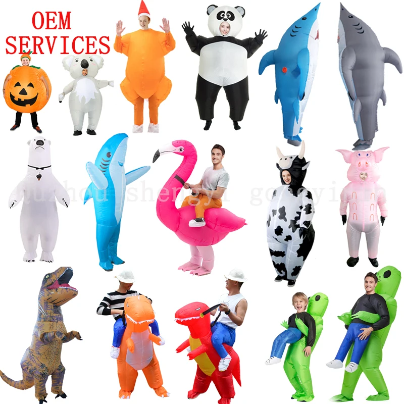 Ride on Rabbit Inflatable Costume A Child Holiday Party Giant Inflatable Costumes Easter Customize Costumes Blow Up Suit