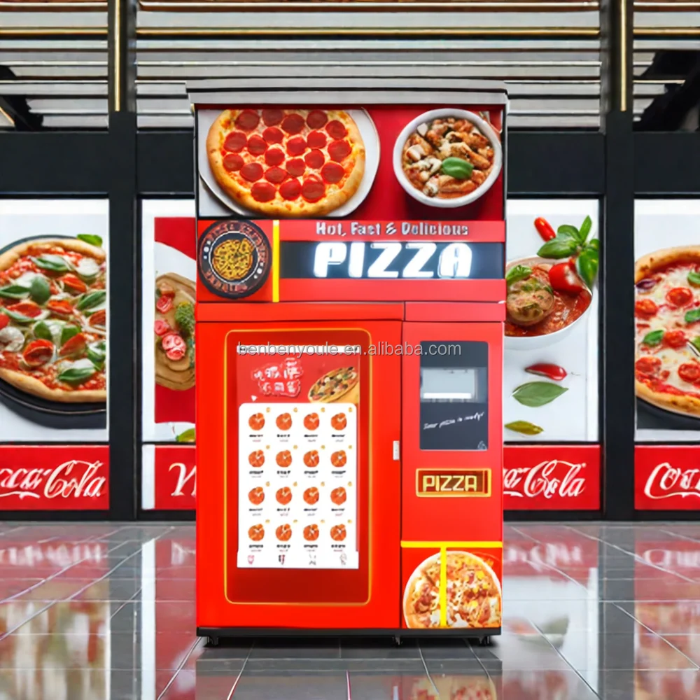Full-Automatic Self-Vending Instant Food Pizza Machine Coin-Operated with Elevator and Touch Screen