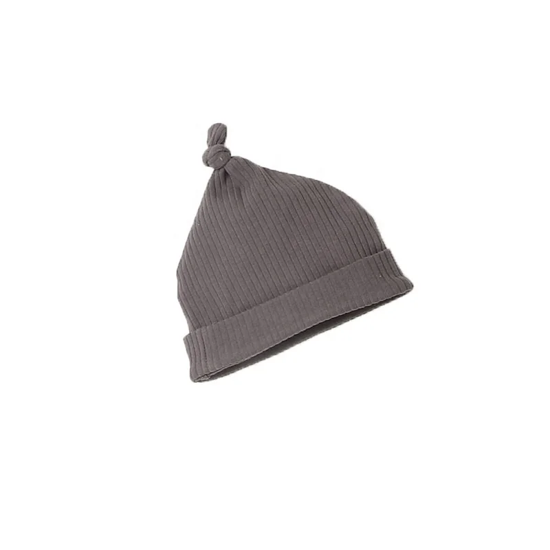 Эластичная ребристая детская шапка 0-6 м, оптовая продажа, шапка из органического хлопка для младенцев