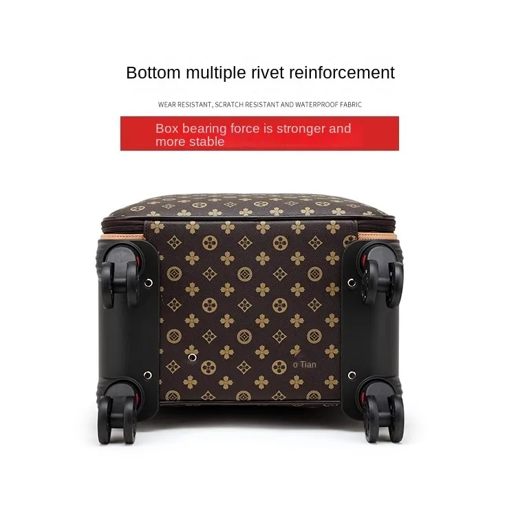 High Quality Fashionable Leather Luxury Suitcase TSA Lock Trolley Case Travel Bag with 360 Degree Wheels