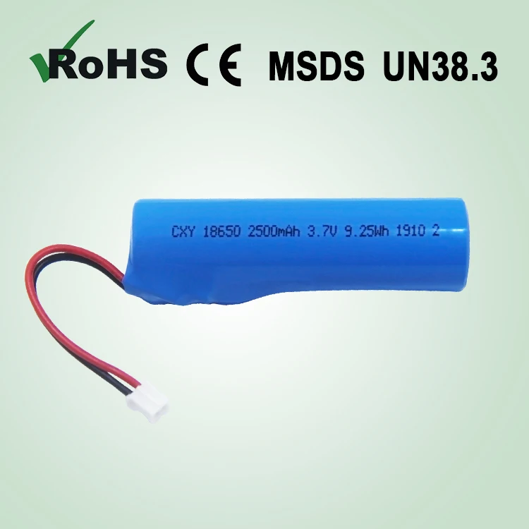 BIS certification UN38.3 certification rechargeable 18650 2500mAh 9.25Wh Lithium Ion battery