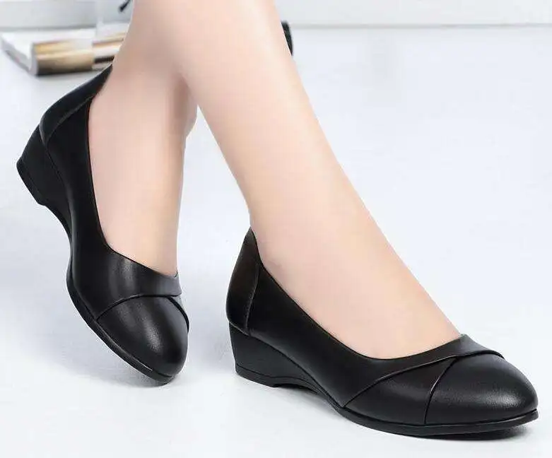 Trendy custom logo solid color soft  fashionable casual comfortable walking business office women work shoes minimalist