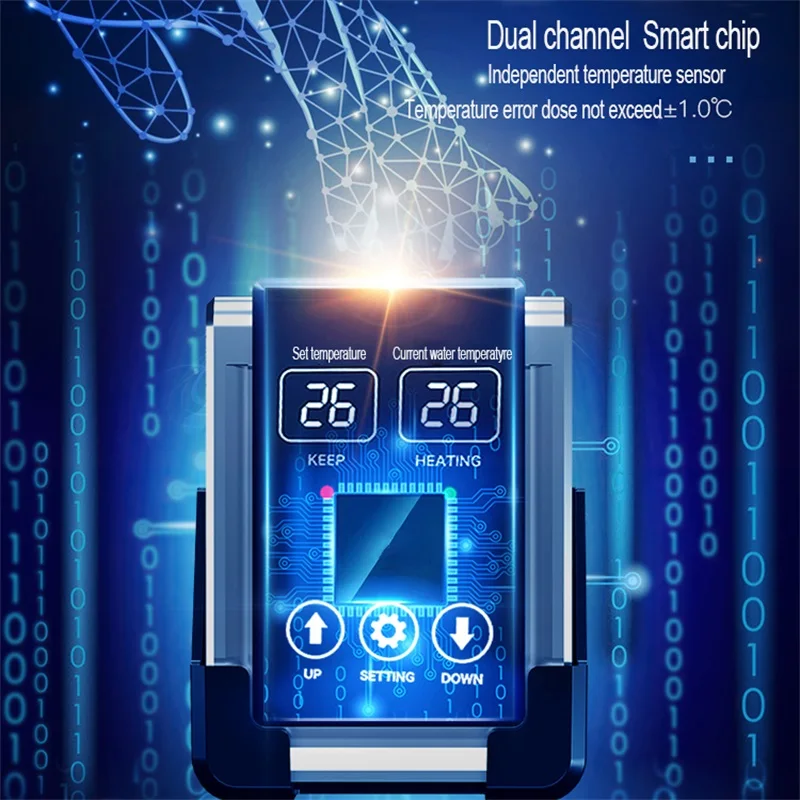 zaohetian Aquarium heater with removable ABS automatic thermostatic heating rod for fish tank fish pond