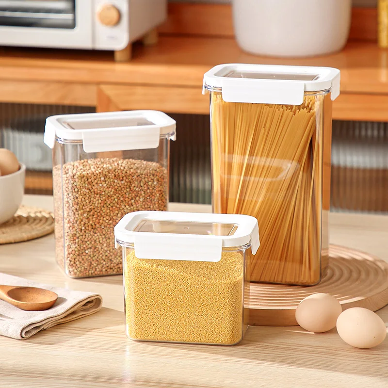 Free Combination Food Sealed Plastic Jar Set Kitchen Pantry Container Dry Seal Pot