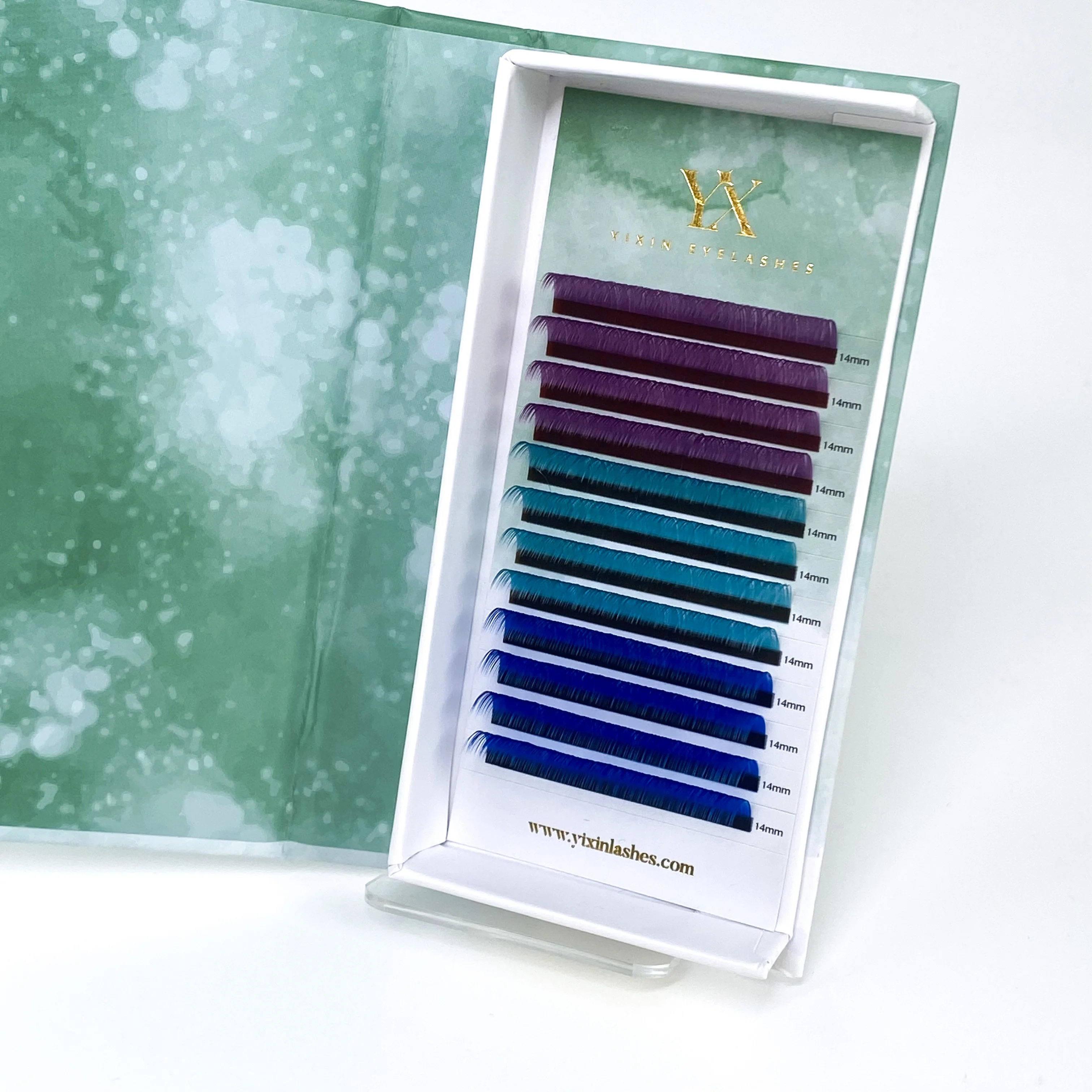 Оптовая продажа разноцветные ресницы с логотипом на заказ темные матовые корейские пушистые 0 05 ручной работы 07 Коричневые Ресницы