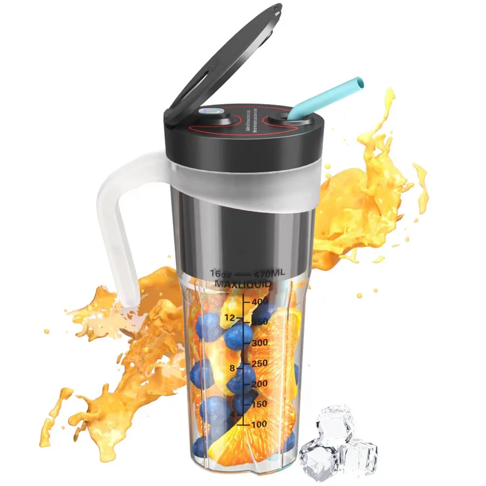 Portable Blender for Shakes and Smoothies 16 Oz Rechargeable Type-C Personal Blender Mini Blender with Ultra Sharp
