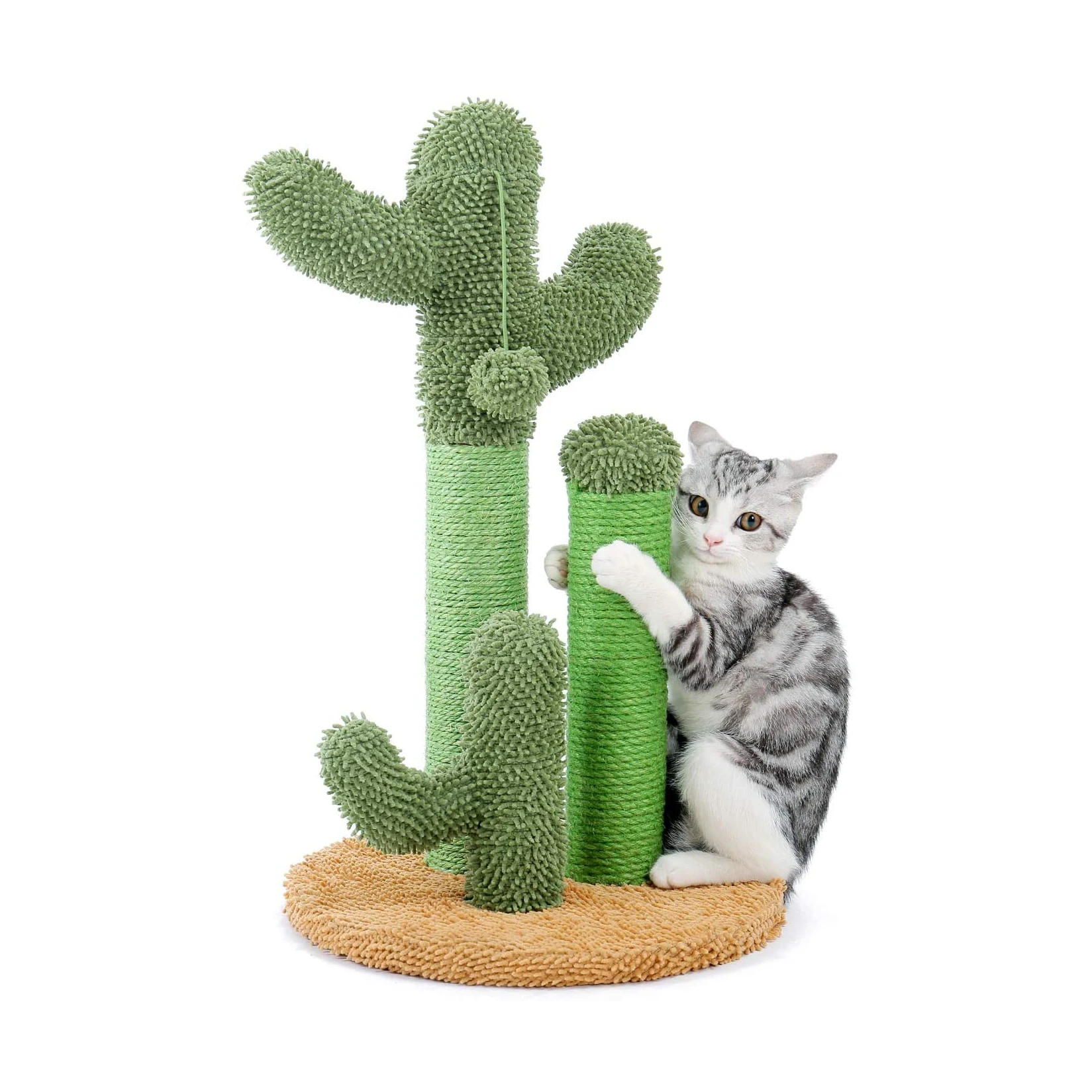 Amazon Top Seller 3 Scratching Poles Interactive Dangling Ball Cactus Cat Scratching Post Cactus Cat Scratcher