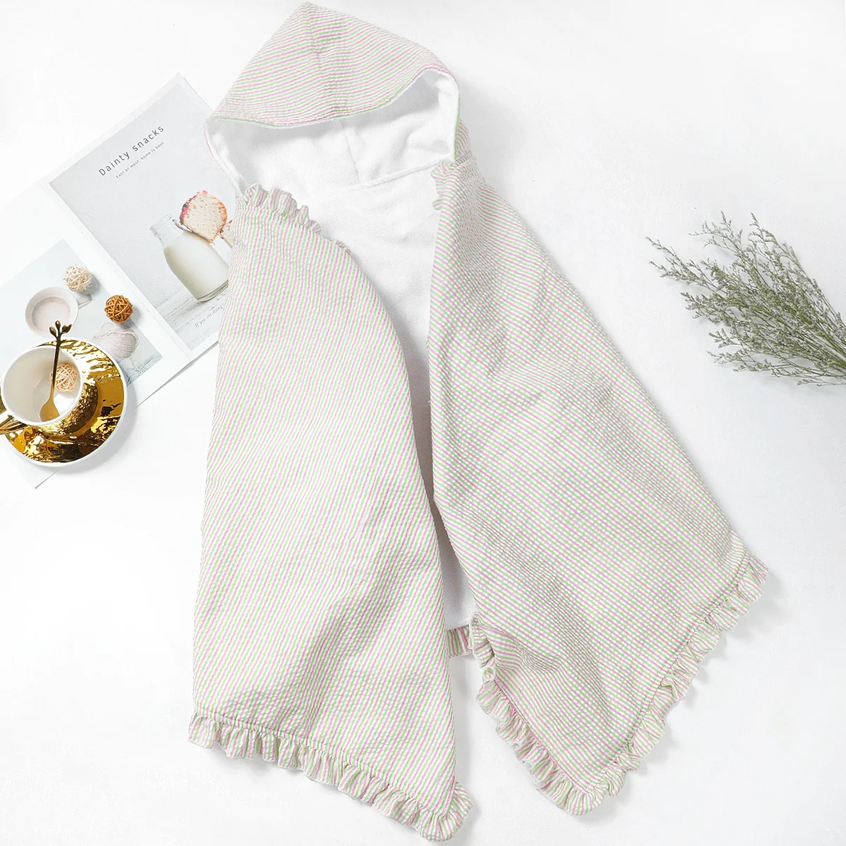 2024 summer children swimwear striped seersucker baby girl one piece swimsuit kids clothing design