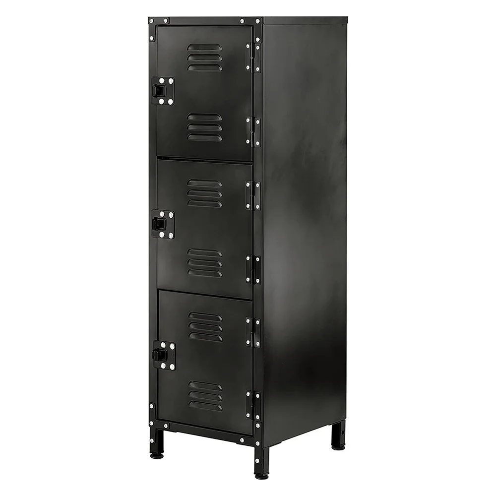 
XHL Cabinet Locker Industrial Style Steel Three Door Living Room Storage Cabinet Kitchen 