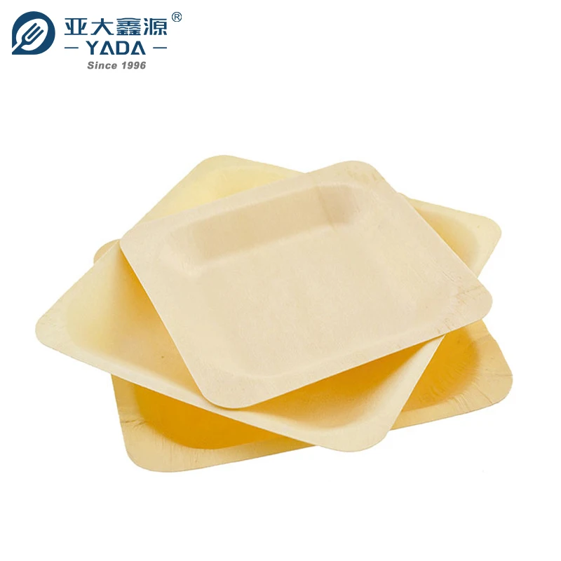 Yada Natural Wooden Kitchenware Products for Party Wedding Wooden Square Cup Cone Chip Boats