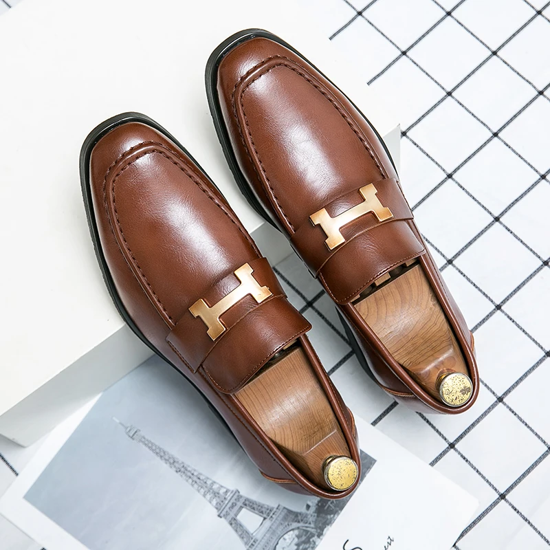 2021 Custom Luxury Brand Classic Design High Quality Genuine Leather Shoes for Men 38-48 1MOQ Large Size