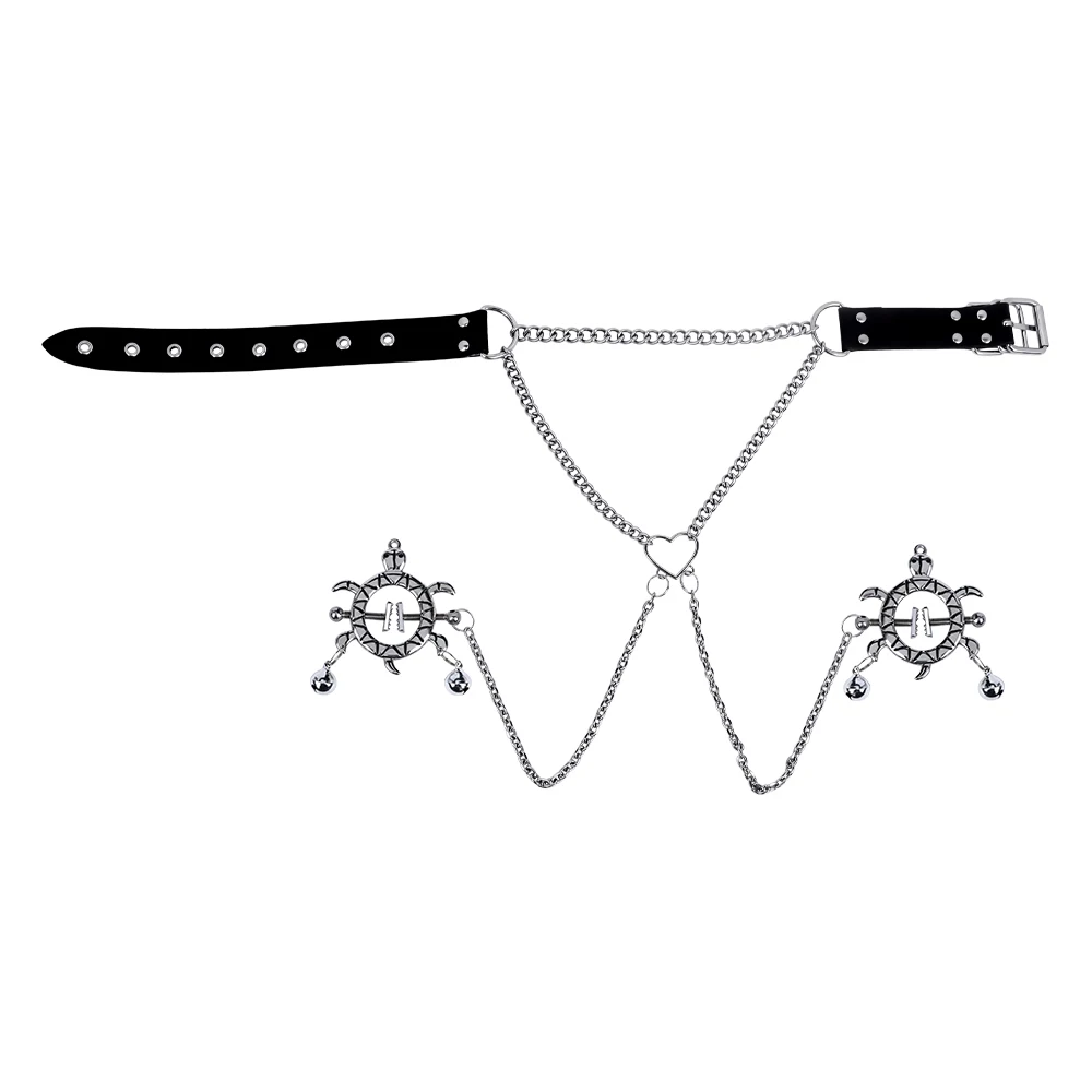 Metal clamps with chain for novice SM player breast stimulation adjustable nipple clamps