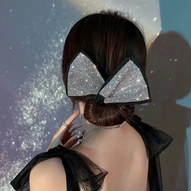 Net celebrity lazy twisting clip super fairy temperament bow hairpin female summer headdress back head ball head hair artifact