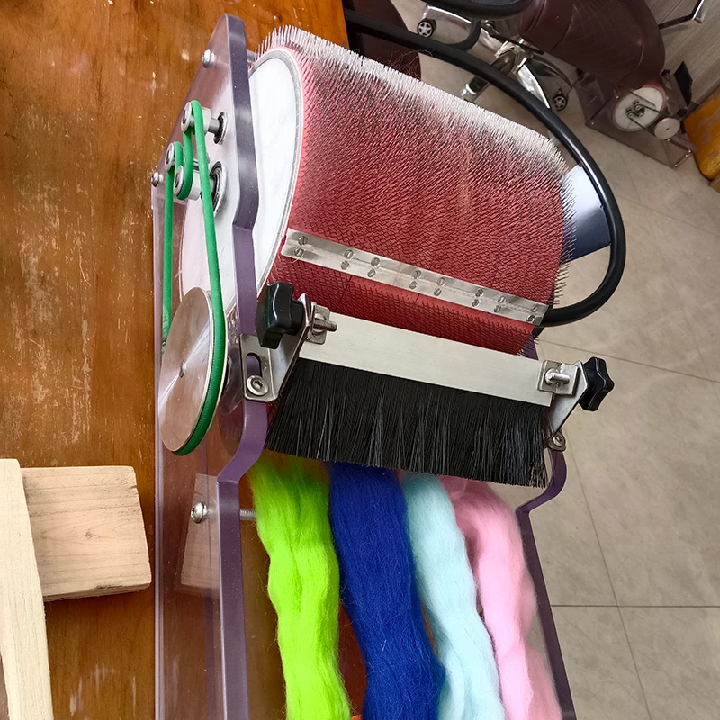 DIY Color Home Small Wool Spinning  20cm Combing Machine Drum Carder with Low Price