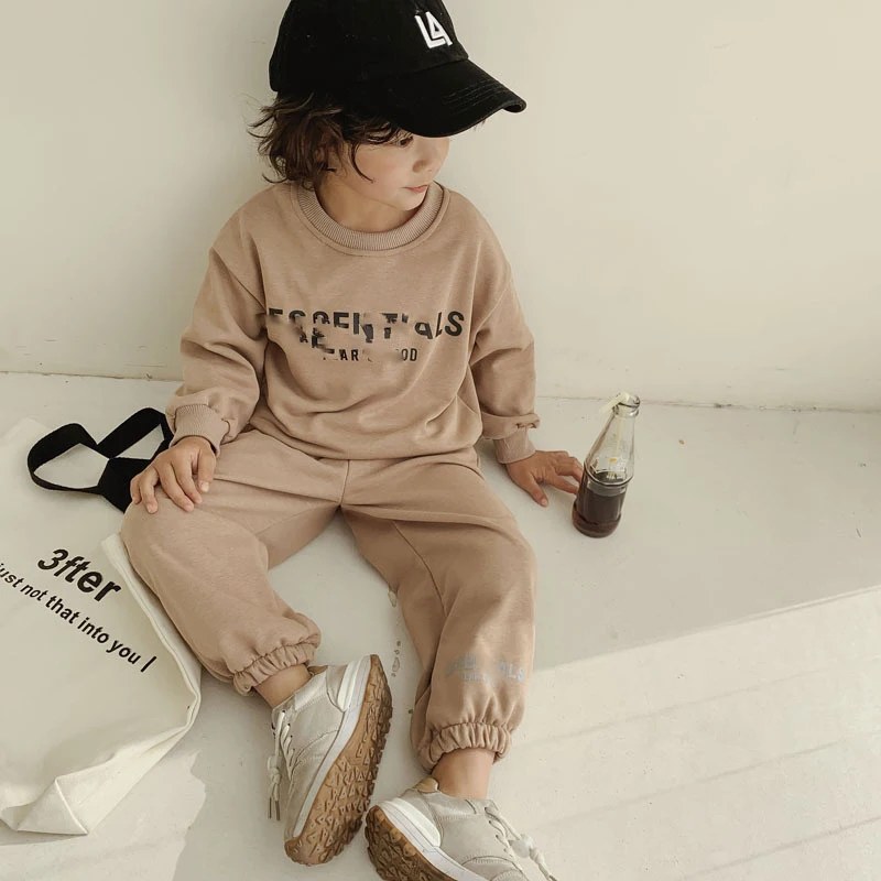 Hot Sell Children Sports Suit Autumn Outfits for Kids Boy Girls Cotton Sweater Casual Clothing Sets