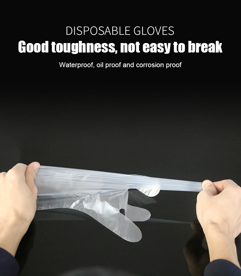 
The factory directly sells 500pieces of boxed PE all-new food-grade oil-proof and thickened disposable gloves 