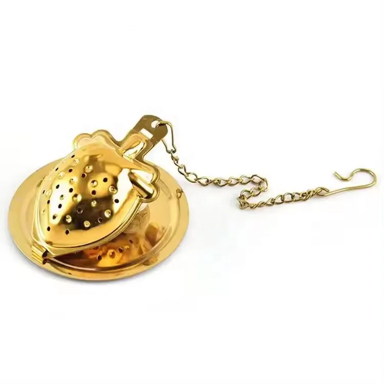 304 Stainless Steel Gold Plated Tea Infuser Mesh Filter Tea Strainer