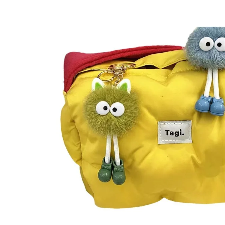 2024 New Products Idea Cute Cartoon Keychain Plush Doll Small Briquettes Bag Pendant Car Key Chain Accessory Small Gift