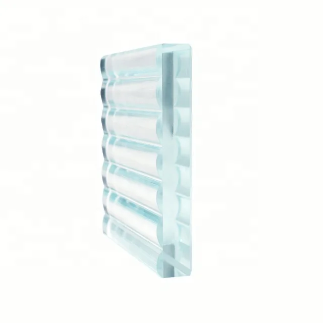 Custom thickness size low iron reeded  ribbed textured glass for home decoration