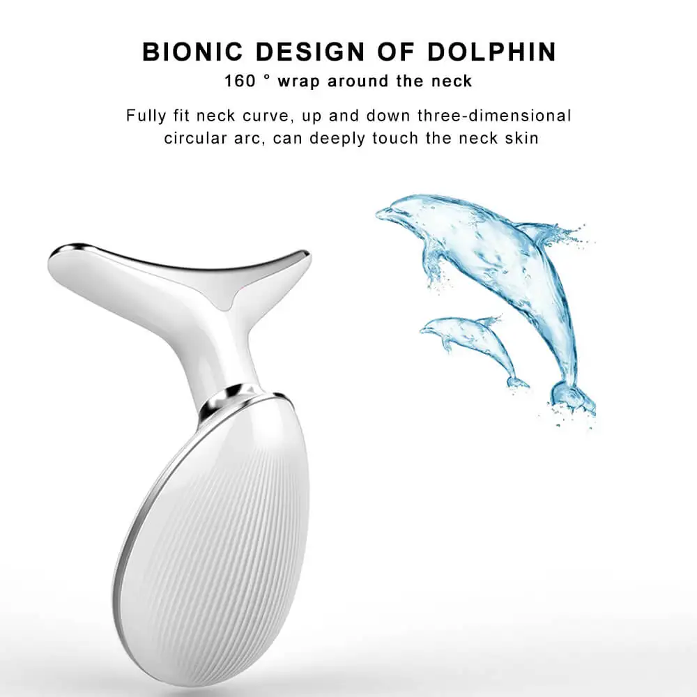 KKS beauti product EMS microcurrent facial lift neck device 3 colors led photon therapy vibration face and neck lifting massager